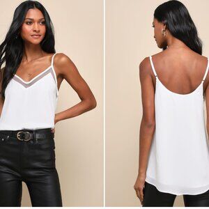 Sweet Fling White Mesh Tank Top